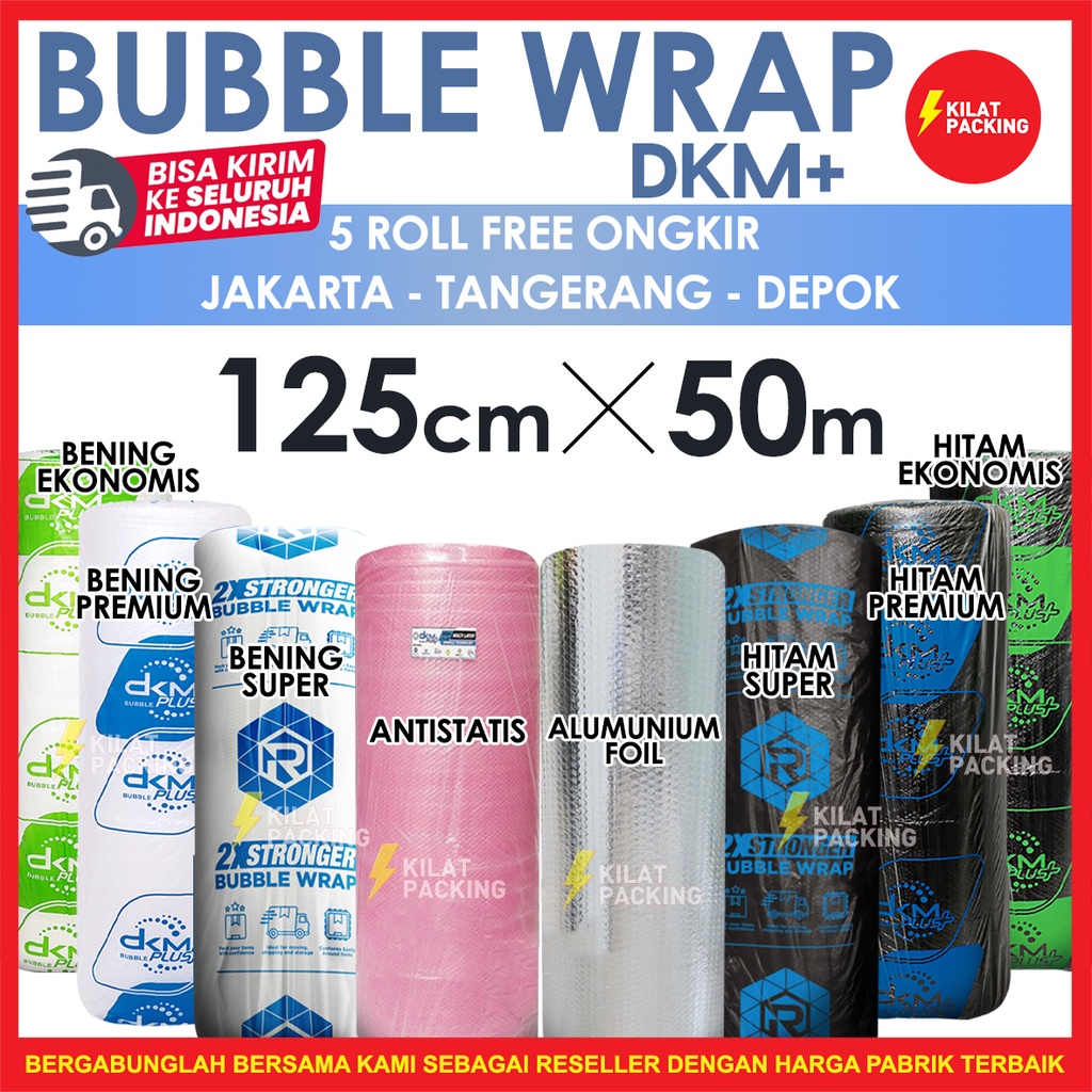 

PLASTIK BUBBLE WRAP 125CM X 50M / BUBBLE WRAP DKM PLUS KUALITAS PREMIUM TERMURAH GROSIR