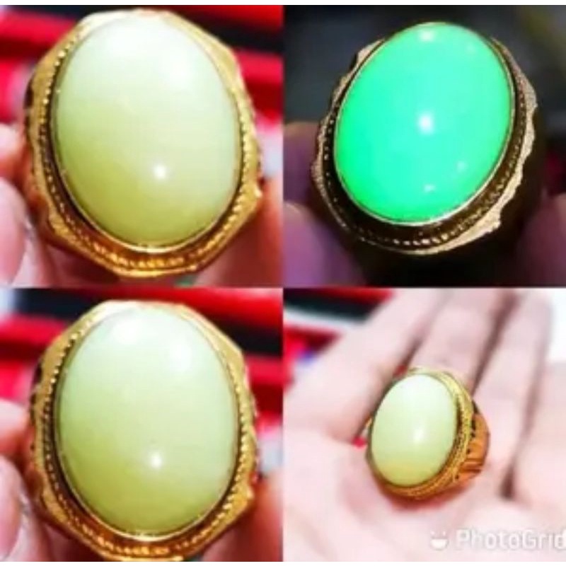 (COD BAYAR DI TEMPAT) CINCIN BATU AKIK FOSFOR JUMBO TEMBUS