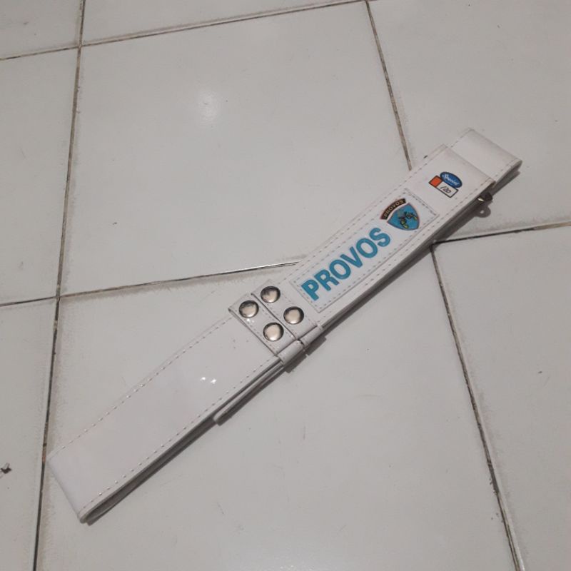 kopel PROVOS putih kilap kulit/ikat pinggang provos polri/kopel logo tulisan provos