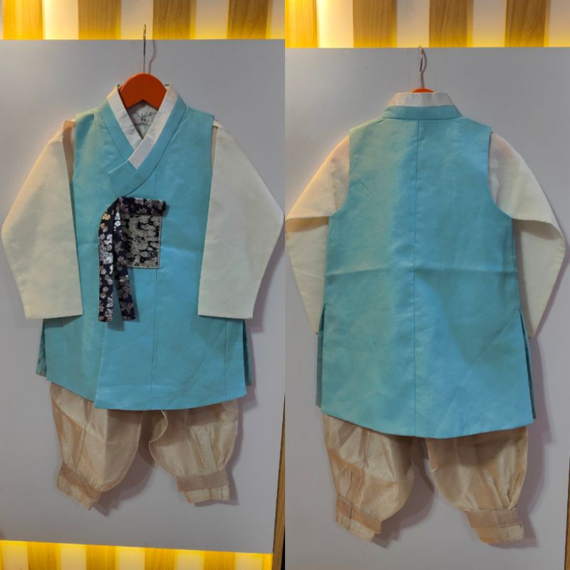 hanbok cowok anak 4 tahun biru