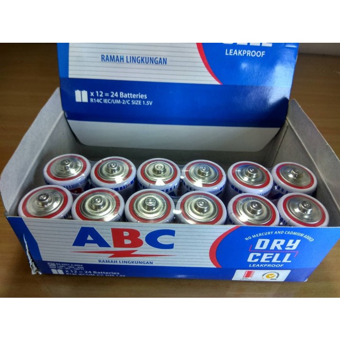 NEW Baterai ABC Tanggung/Tipe C (12 pcs)