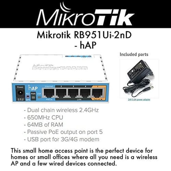 Mikrotik Router Wireless RB951Ui-2ND (hAP)