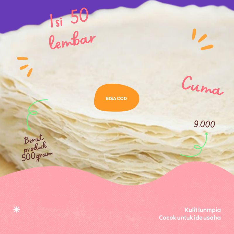 

kulit lumpia isi 50 lembar||diameter 19cm