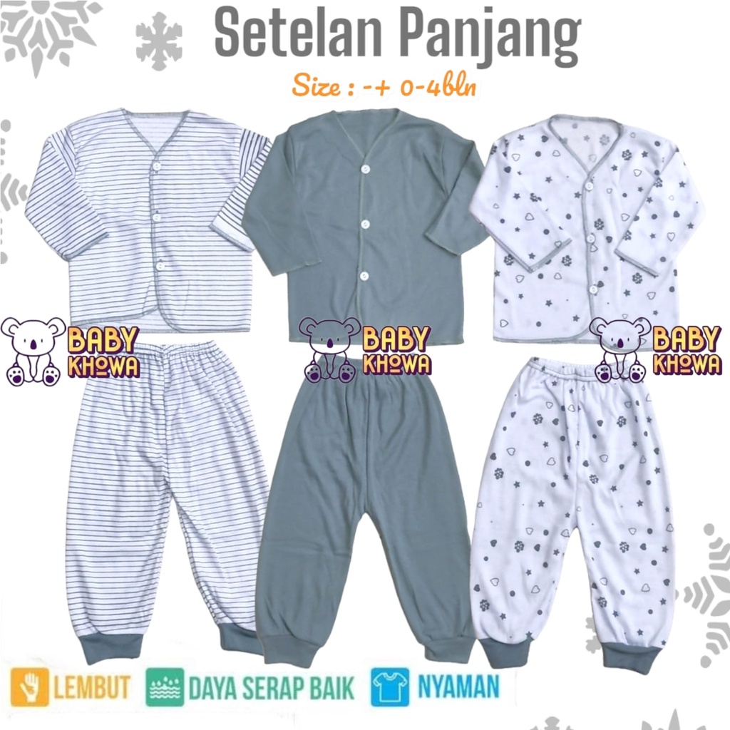 1 Stel Baju Bayi Newborn Baru Lahir Setelan Baju Bayi Celana Perlengkapan Bayi Baru Lahir Atasan Baju Bayi Celana Pendek Celana Panjang Celana Pop Celana Kodok Baju Pendek Kaos Motif Seri abu