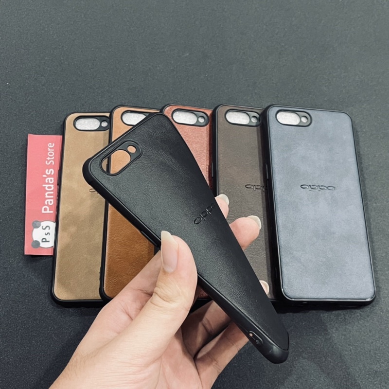 Leather Case Oppo A3s Softcase Kulit Elegan Casing Slim Fit