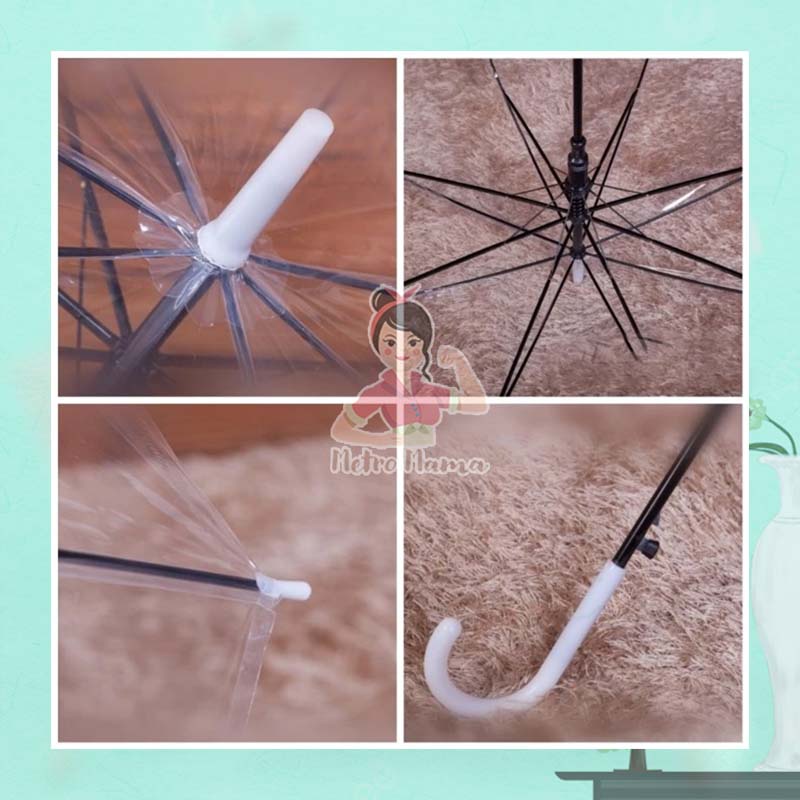 Payung Transparan Bening Viral Korea Jepang Best Quality Umbrella