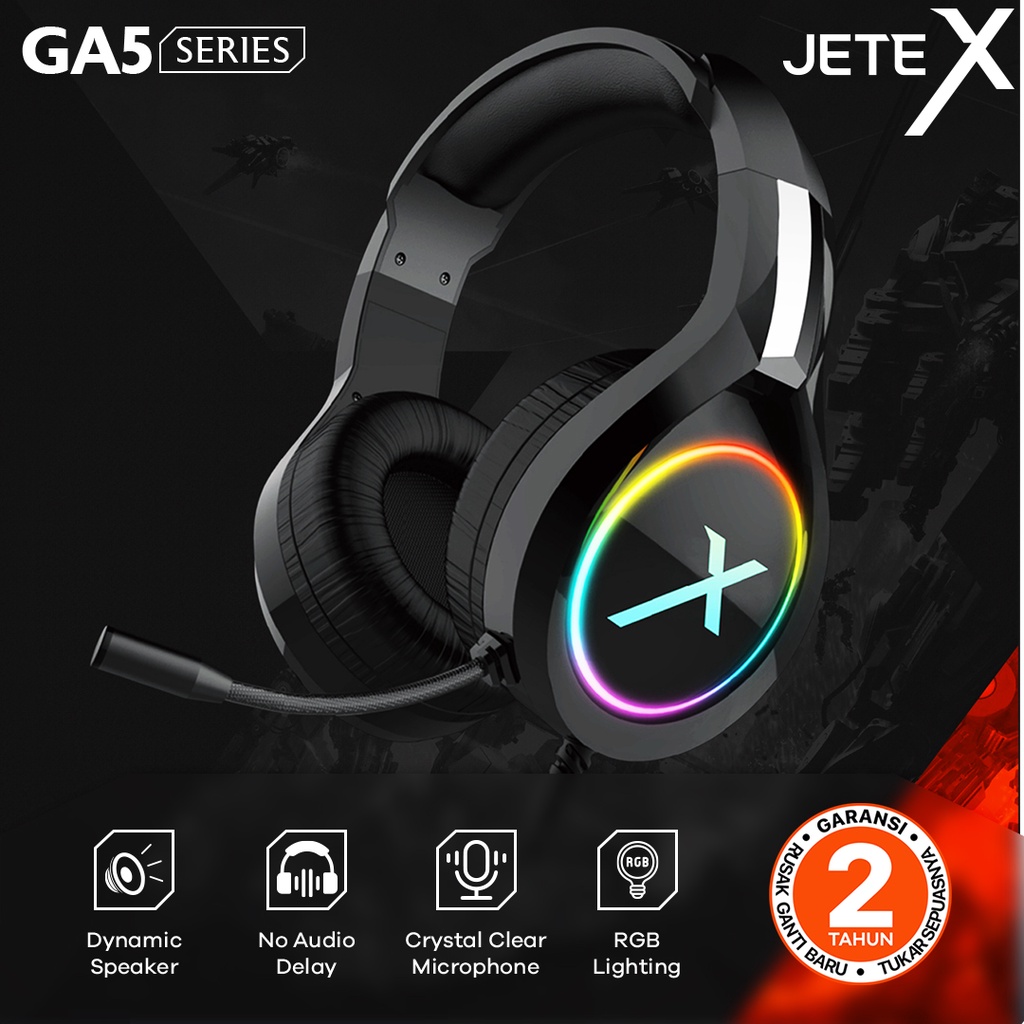 Headphone Gaming JETE X GA5 Series with RGB Original Garansi 1 Tahun