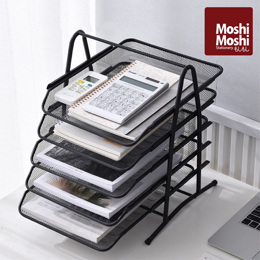 

Document Tray Desk Storage Foldable 5 Tiers Rak Kertas File Dokumen 5 Susun Jaring Besi RB9