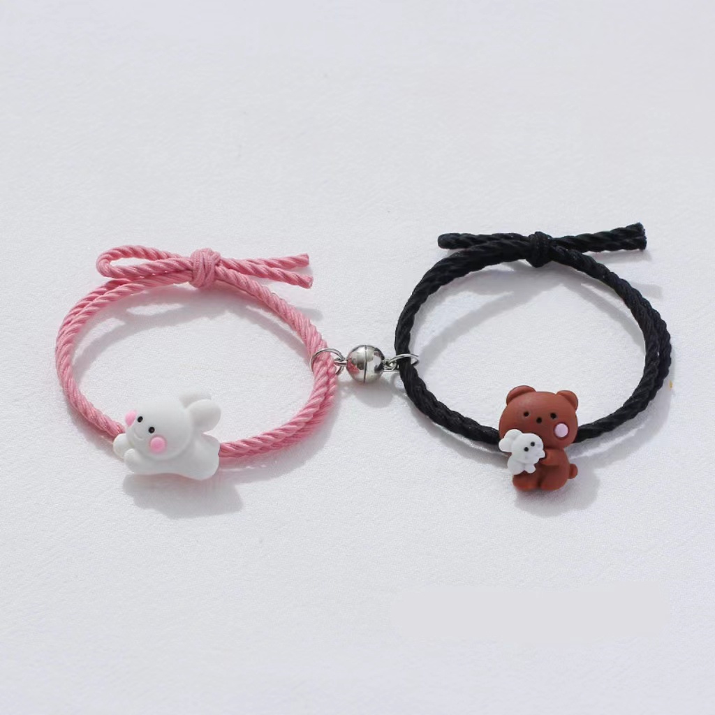 BRACELET COUPLE MAGNET GELANG PASANGAN SAHABAT CONY AND BROWN