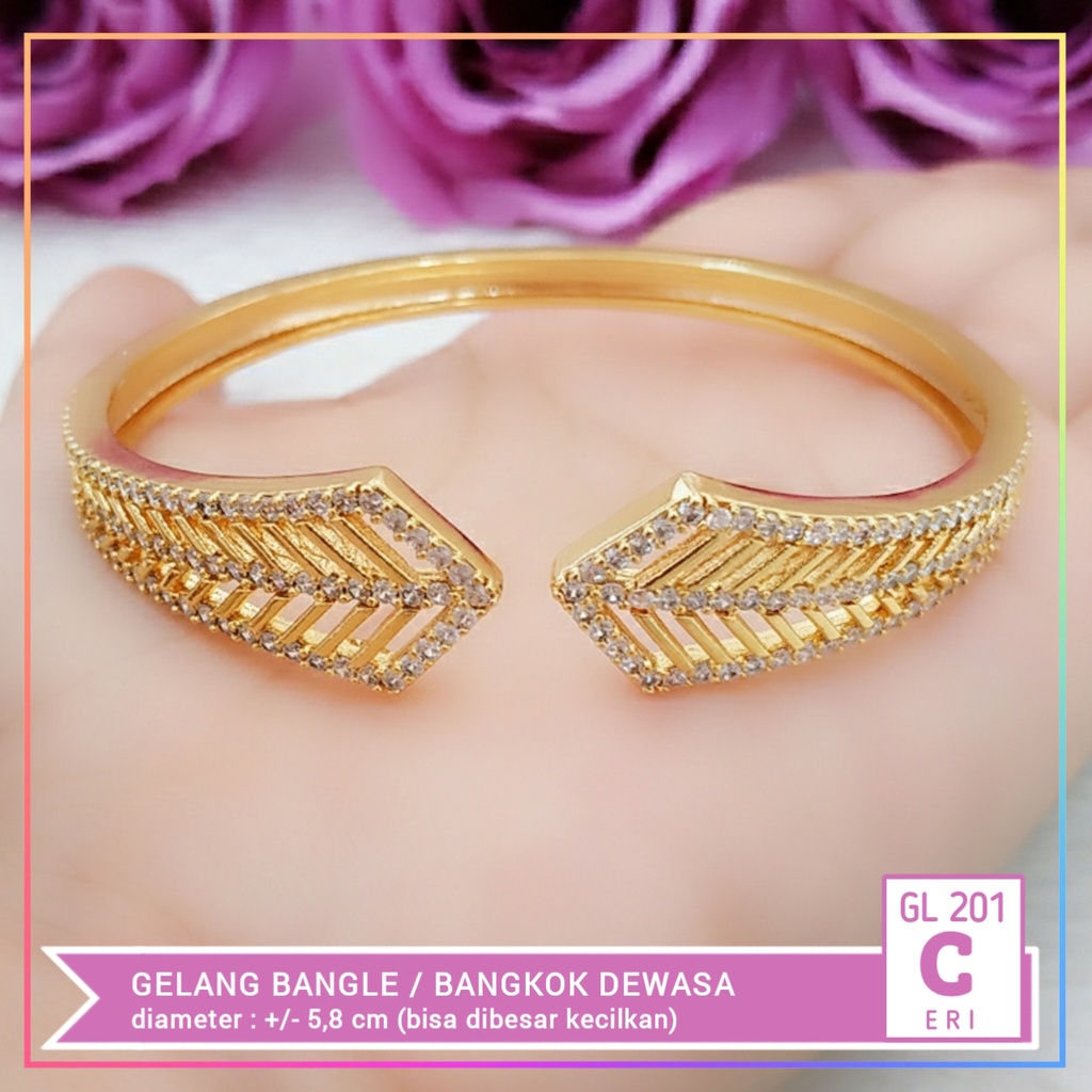 Gelang xuping gelang bangkok dewasa permata zirkon perhiasan lapis emas gold GL 201.2