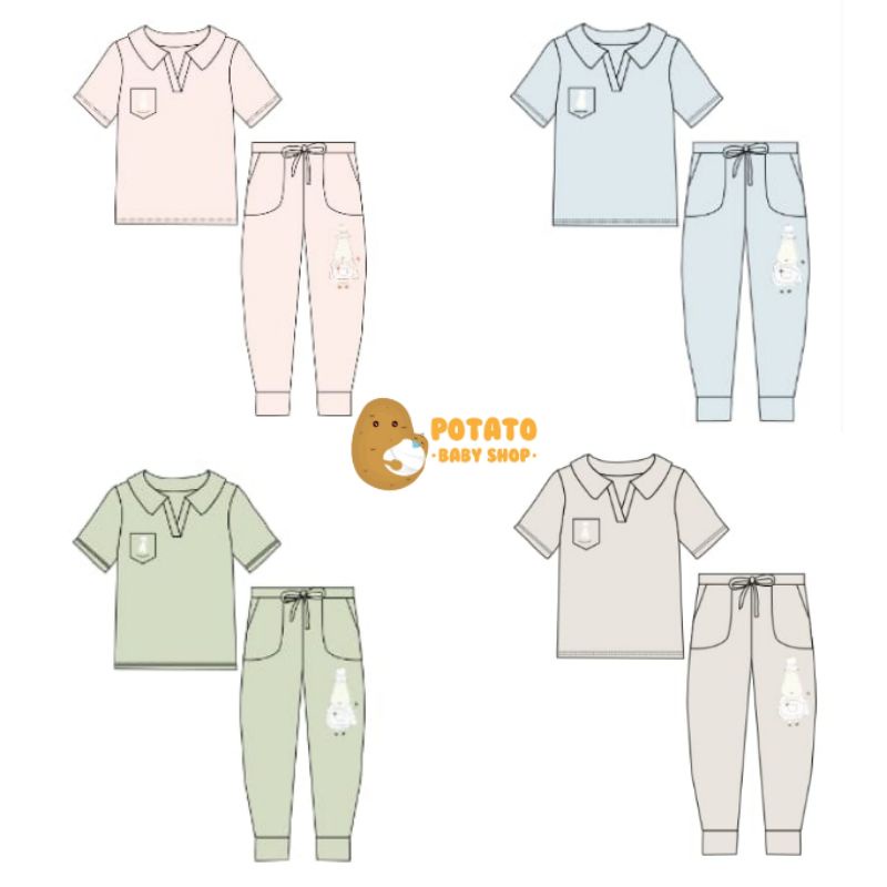 Baabaasheepz Pyama Kids Lounge Wear Long &amp; Short X Tiffany Arthur - Setelan Anak Baabaasheepz pajama