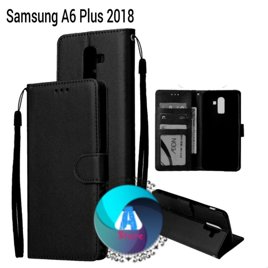 SAMSUNG J5 2015 J6+ J8 A6+ J4+ CASE SOFTCASE FLIP LEATHER CASE KULIT SINTETIS STANDING BOOK COBER BUKU KULIT