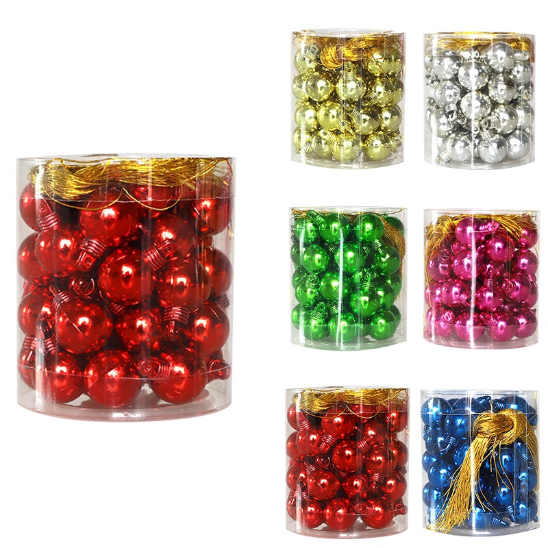 40pcs Ornamen Bola Glitter 1.5cm Untuk Dekorasi Pohon Natal