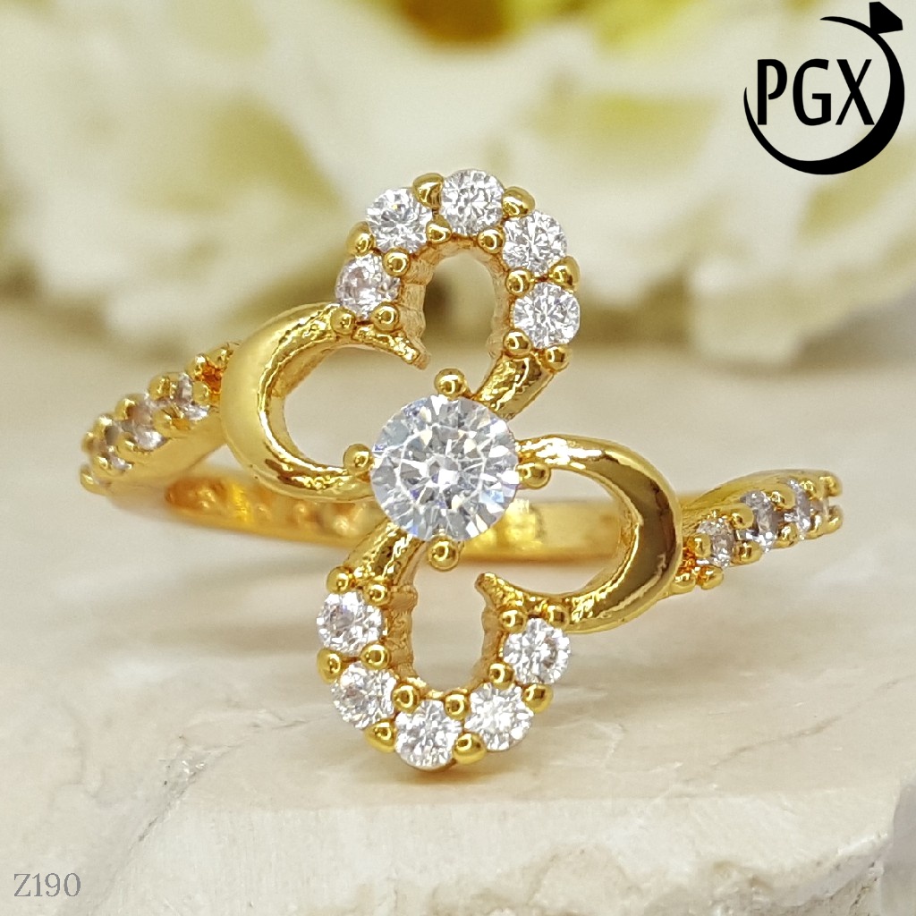 PGX Cincin Xuping Wanita Lapis Emas Aksesoris Perhiasan Fashion Premium - Z190