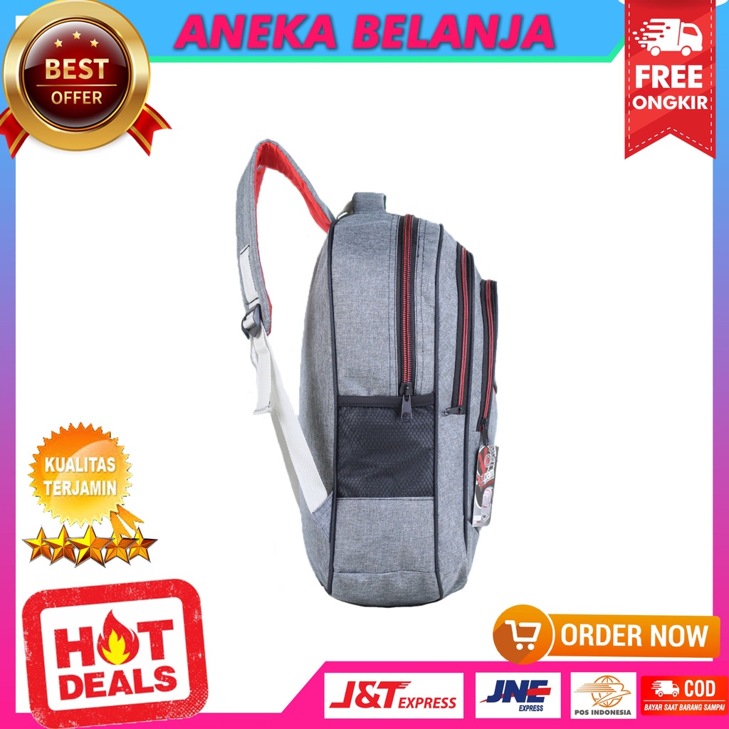 Tas Ransel Pria Wanita Model Polo Ardo Warna Abu Cocok Untuk Sekolah Kuliah Kerja Hangout Backpack Keren Murah Free Raincover