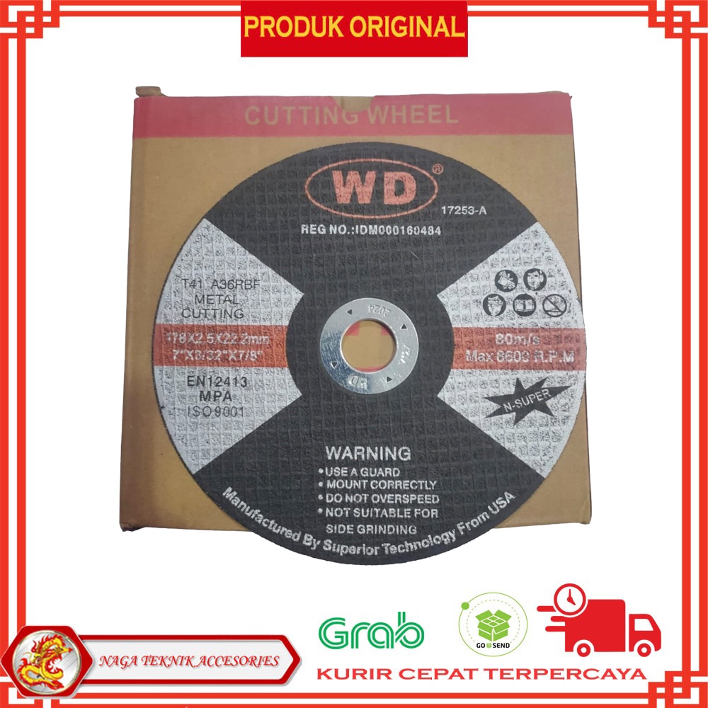 Cutting Wheel WD 7 Inch / WD Batu Potong 7 x 2.5 MM / Batu wd gerinda 7"