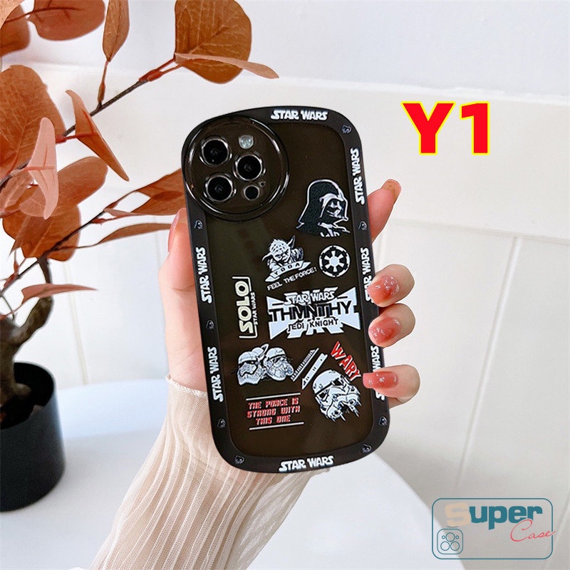 IPHONE Casing Ponsel Kompatibel Untuk Iphone6 6s 78 Plus 11 13 12 14 Pro MAX XR XS MAX X Se2020Brand Trendy Star Wars Fashion Label Airbag Lensa Bulat Lembut Full Cover