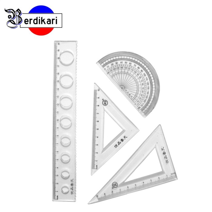 

------] Penggaris Set Dompet 4 pcs 20 cm Fancy Lucu