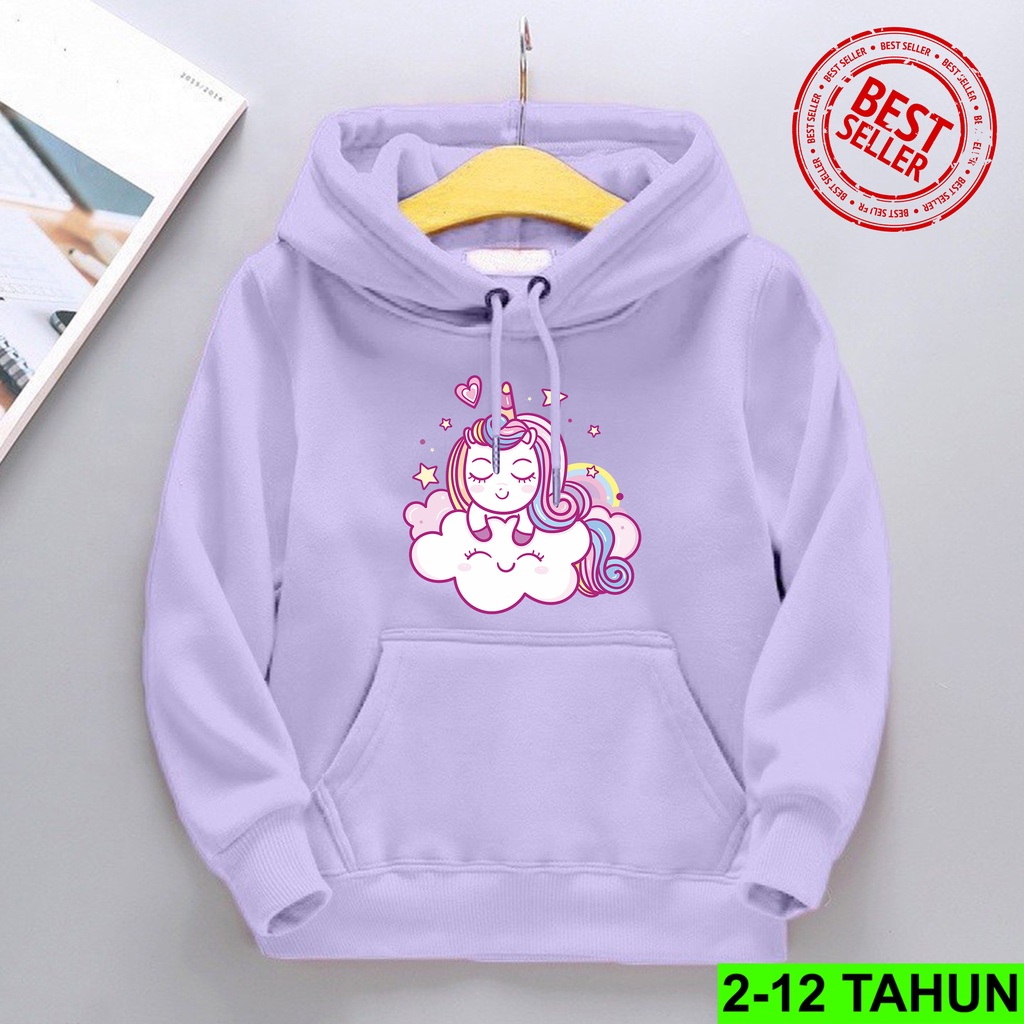 Hoodie UNICORN SLEEP Anak Perempuan Laki Laki  Hodie Anak Usia 2 3 4 5 6 7 8 9 10 11 12 Tahun Jaket Cewek Cowok Sweater Distro