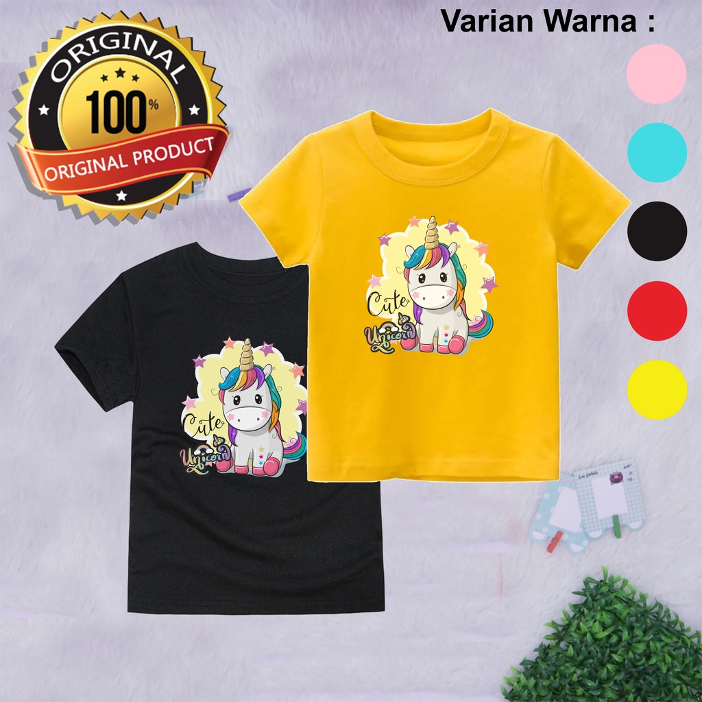 PVJ - Kaos Unicorn Anak Perempuan Lengan Pendek