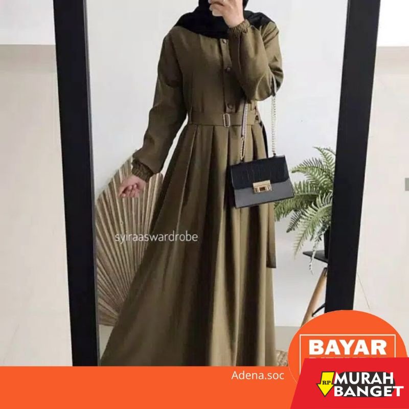 model gamis kombinasi polos terbaru 2022 [COD] GAMIS SYARI BELT BUSUI BUMIL FRIENDLY DRESS MOSCREPE 