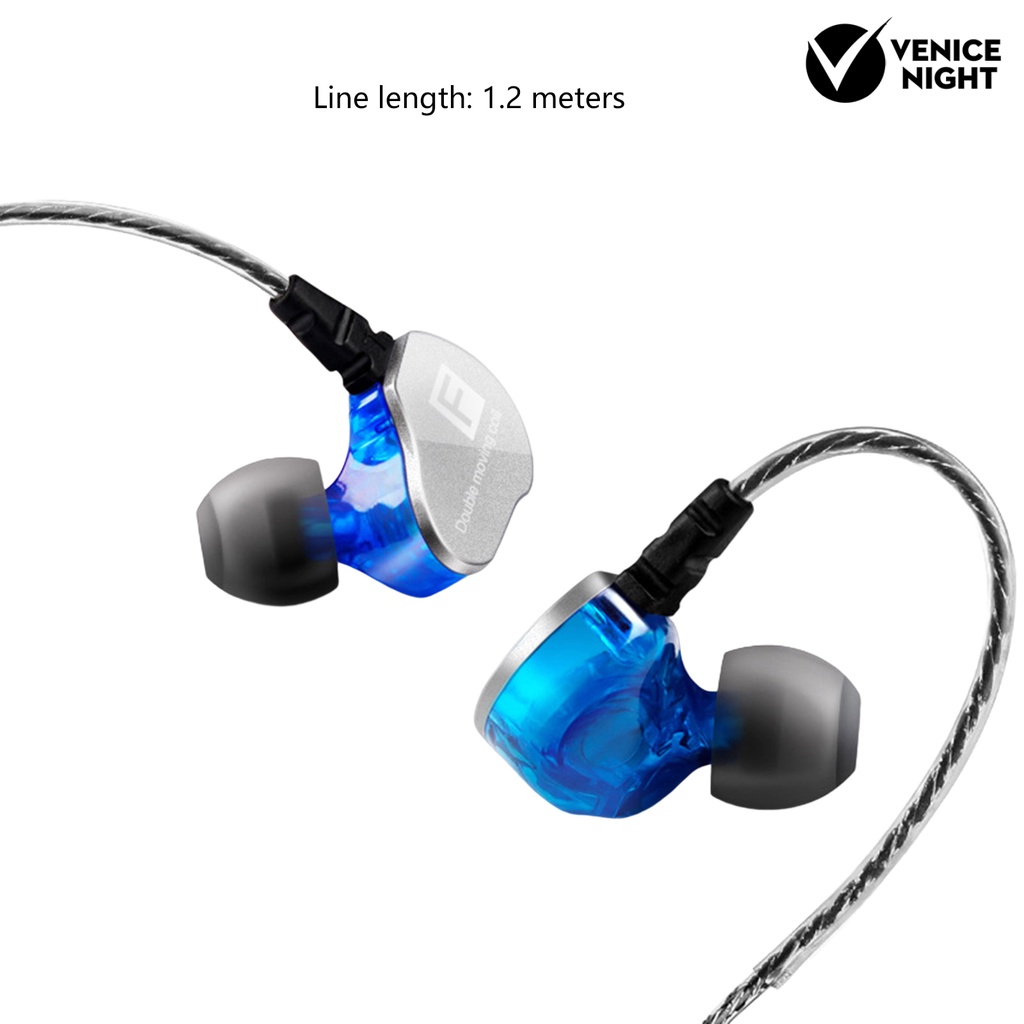 (VNEP) (Berkabel) Earphone Pengurangan Kebisingan Sensitif Ergonomis 3.5mm Quad Core HiFi In-ear Earbud untuk Merekam Lagu