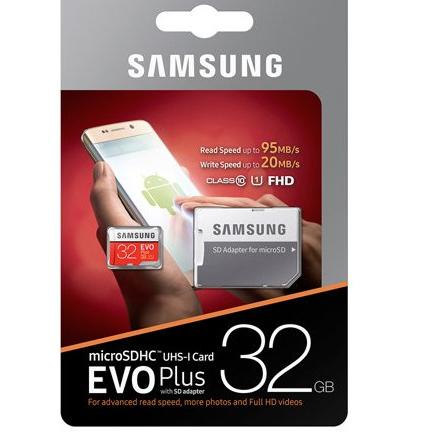Samsung MicroSDHC 100MB/s EVO PLUS WITH ADAPTER 32G/64/128/256GB - 32GB