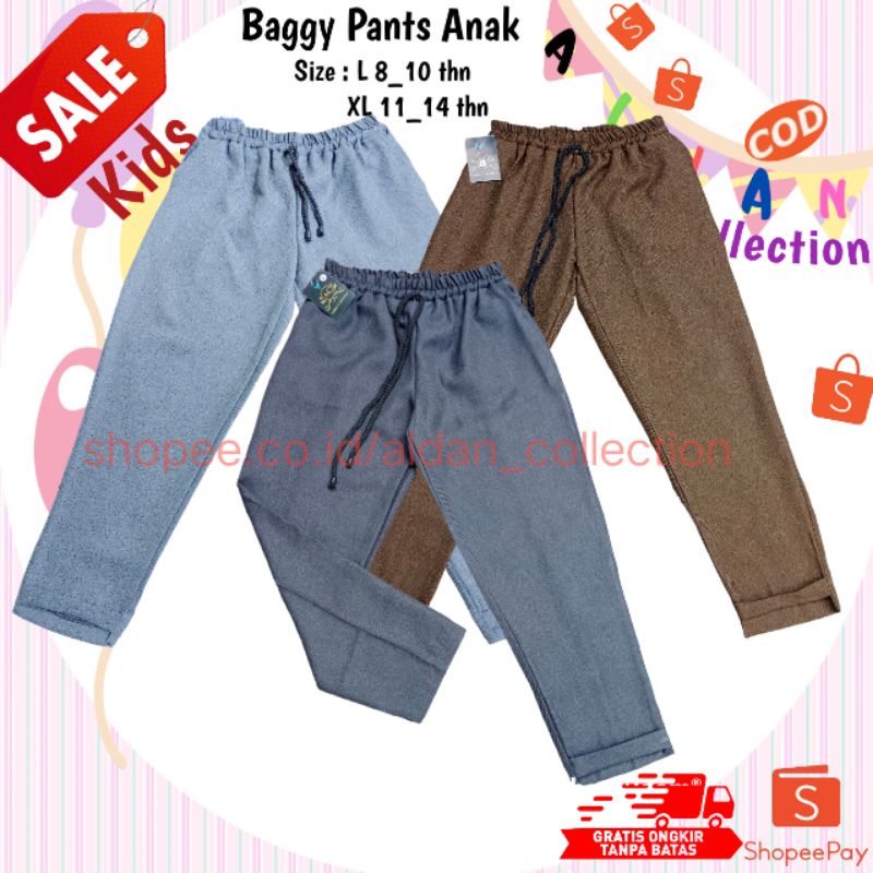 Celana Baggy Pants Anak Perempuan Tanggung Usia 8-13 Tahun / Baggy Pants Anak / Celana Panjang Anak Perempuan / Celana Anak Perempuan