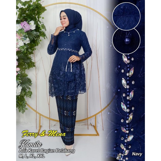 Setelan kebaya tulle Kamila//kebaya tulle mutiara//kebaya wisuda terbaru//kebaya pesta