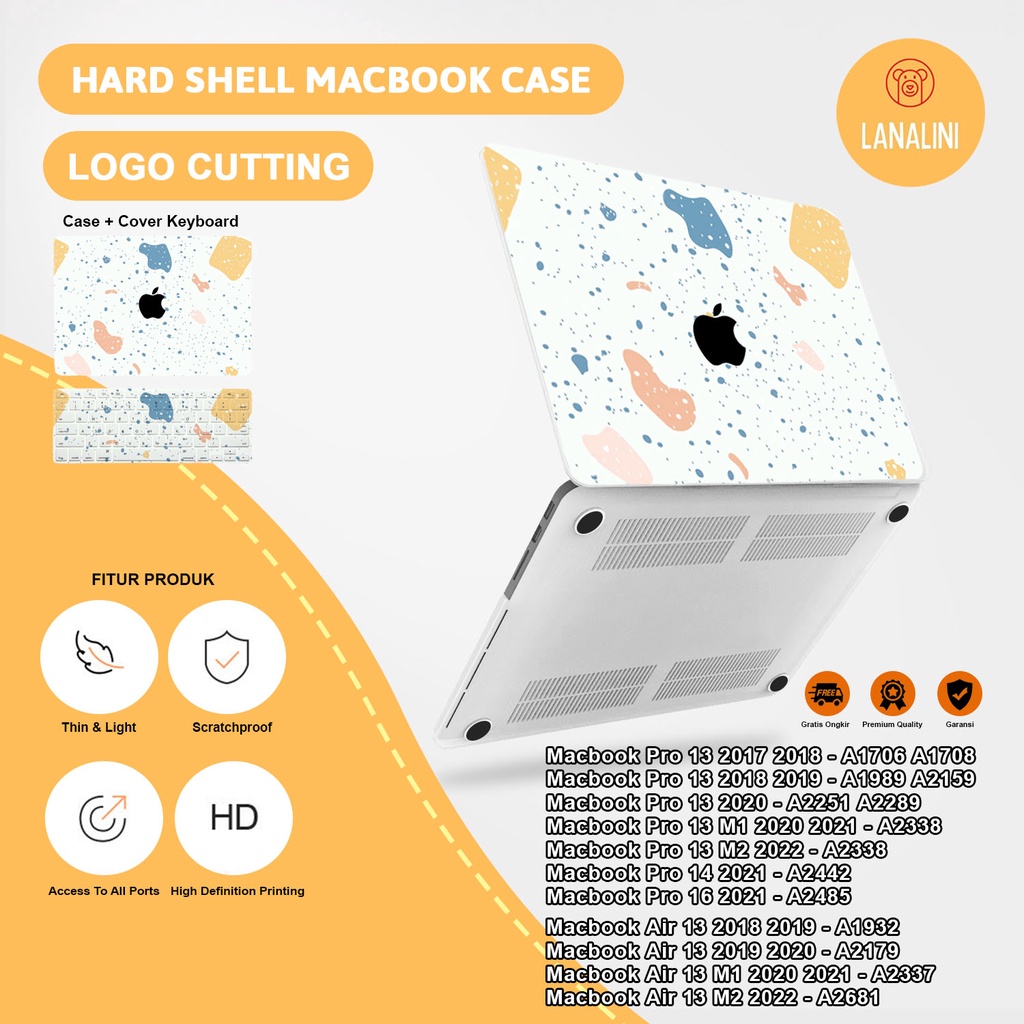 Case Casing Protective Pelindung Hardcase Hard Case Laptop Macbook Air Pro 13 14 16 inch M1 M2 2017 2018 2019 2020 2021 A1932 A2179 A2337 A1706 A1708 A1989 A2159 A2251 A2289 A2338 A2442 A2485 A2681 Gambar Abstract Motif Abstrak Warna Logo Lubang Murah