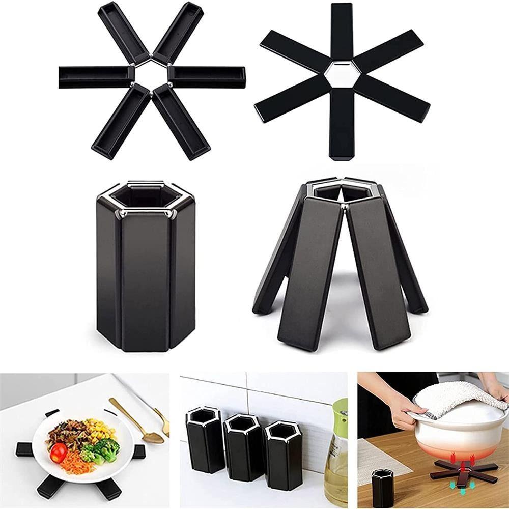 Top Trivets Silikon Lipat Tahan Lama Portable Untuk Dapur Isolasi Mat Foldable Silicone Trivet Mat