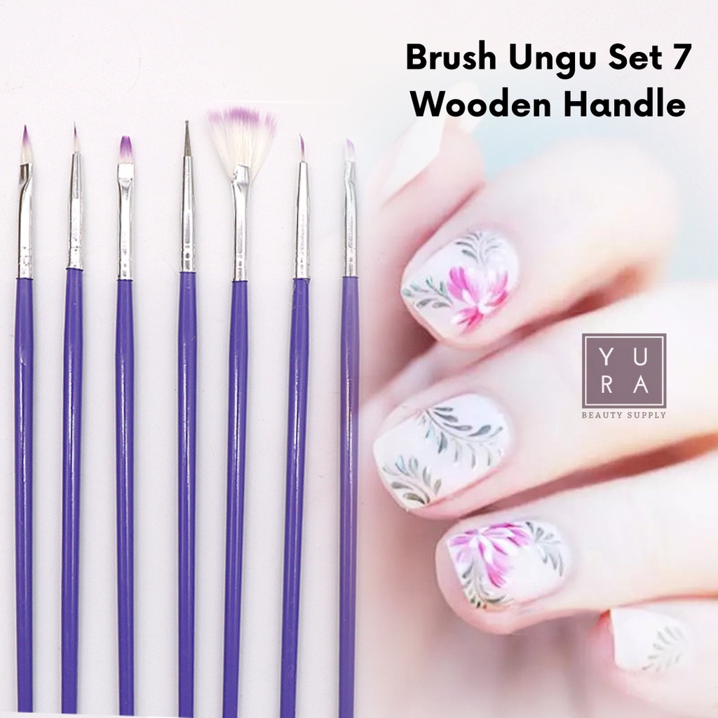 Brush set 7 pcs Ungu Nail Art Brush NP-65