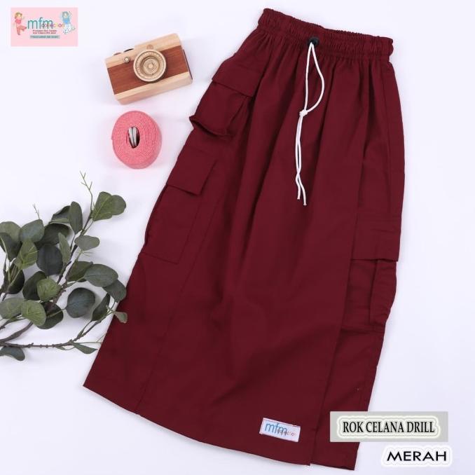 Rok Celana Drill Anak Mfm Warna Merah Sd