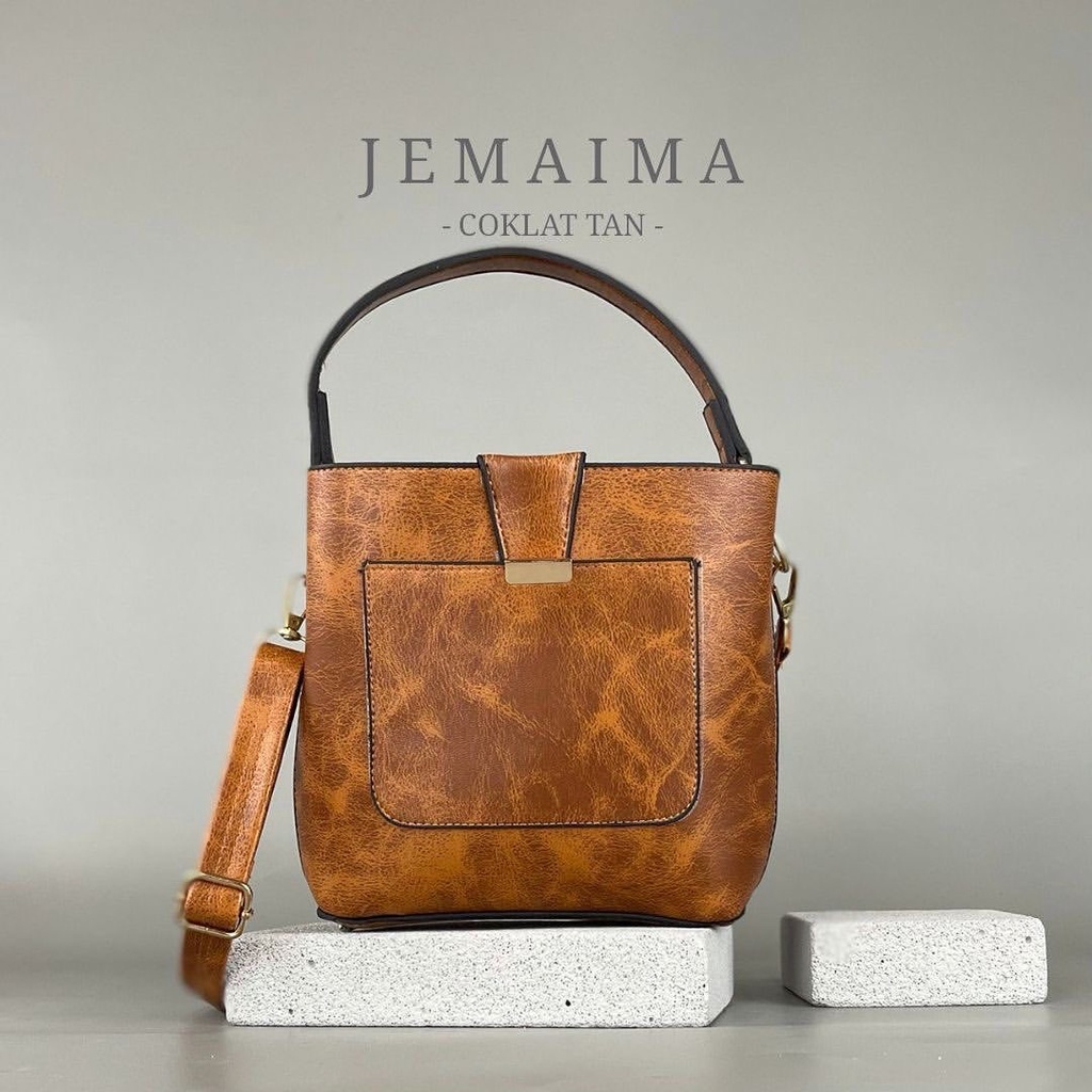 JEMAIMA COKLAT TAN - TAS WANITA / TAS KERJA WANITA / TAS BAHU WANITA