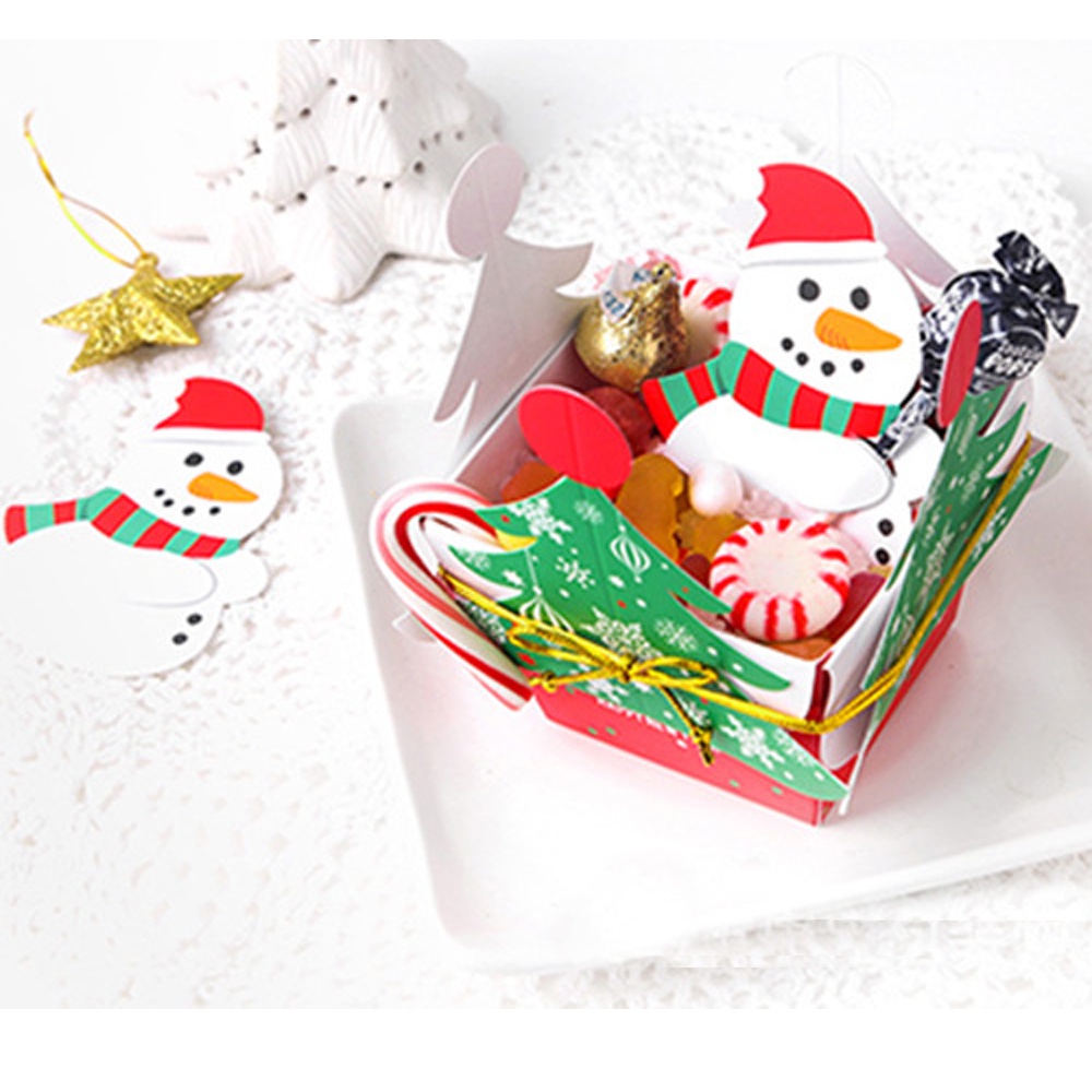 25pcs / Set Kartu Display Permen / Kue / snack Desain Penguin / Snowman / Santa Claus Untuk Dekorasi Natal