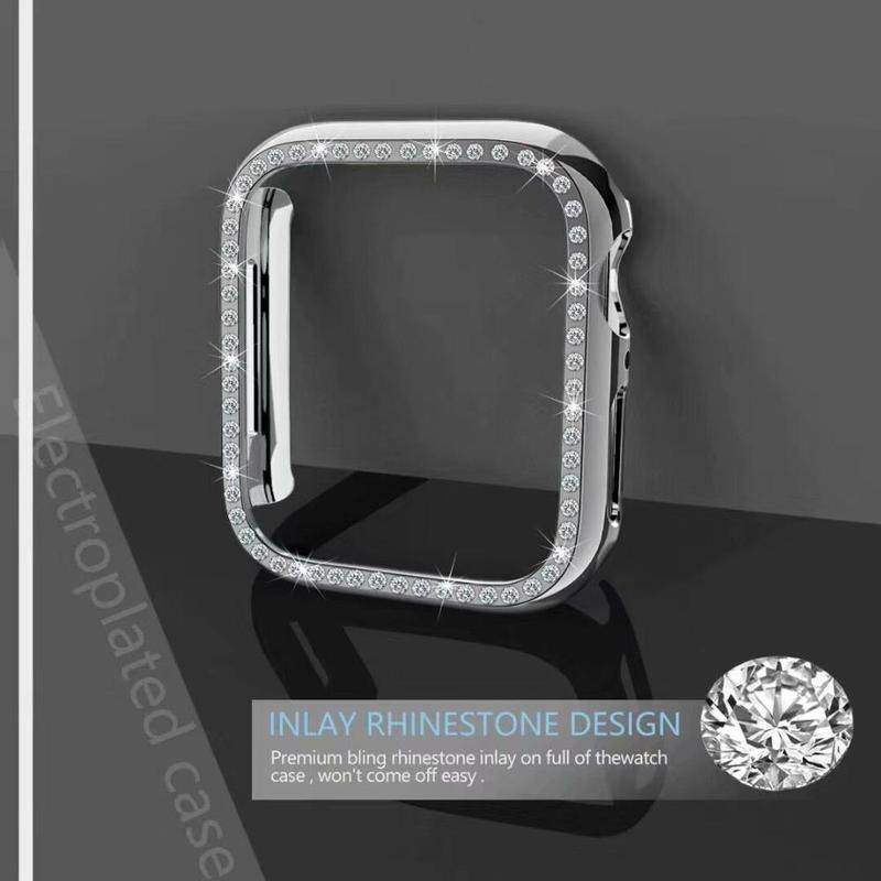 Cover Pelindung bumper Hias Berlian Bling Untuk Apple Watch Seri 8 7 6 5 4 3 2 1 SE2 45mm 41mm 42mm 40mm 38mm