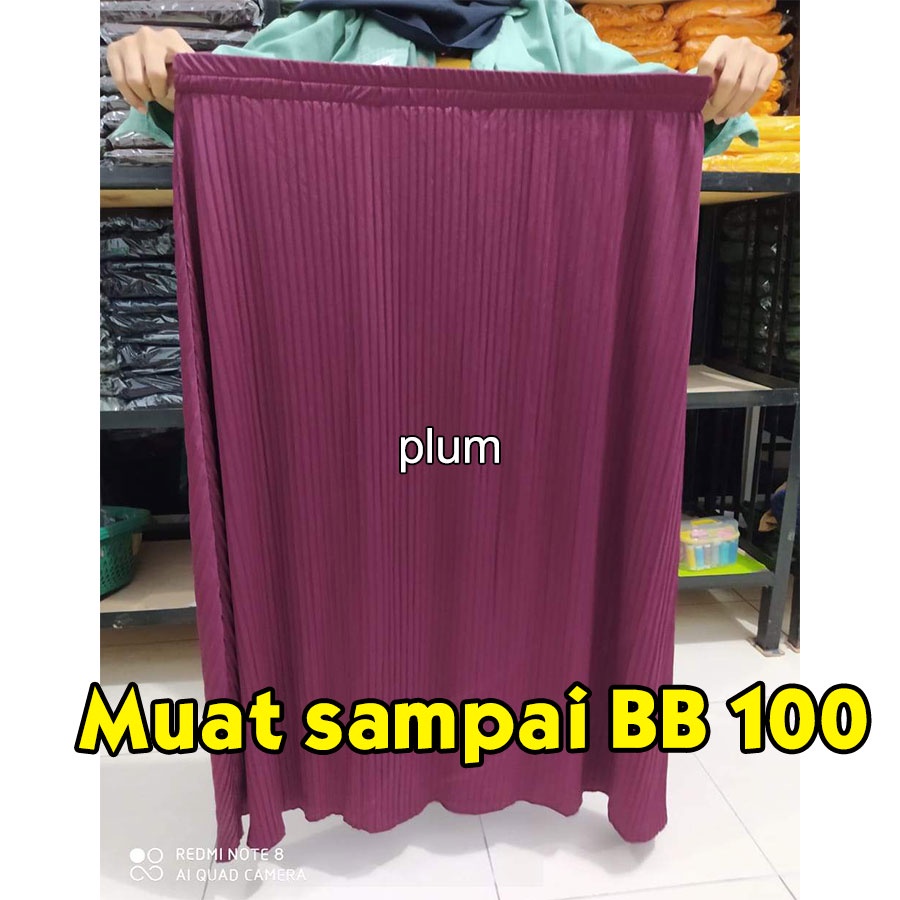 MUAT BB 100 KG!!! Rok plisket ukuran xxl super jumbo bigsize