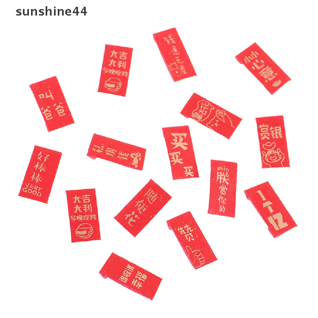 Sunshine 10Pcs Mainan Stiker Amplop Merah Skala 1: 12 Untuk Dekorasi Rumah Boneka