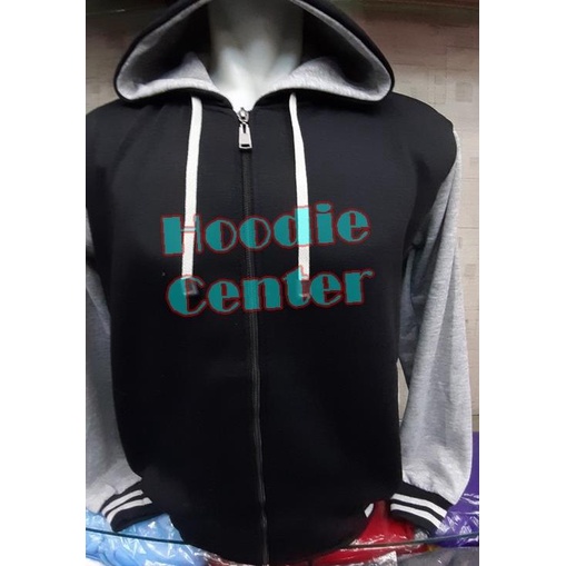 JAKET HOODIE ZIPPER RAGLAN VARSITY HOODIE RAGLAN JAKET RAGLAN POLOS - Hitam - Kuning, M