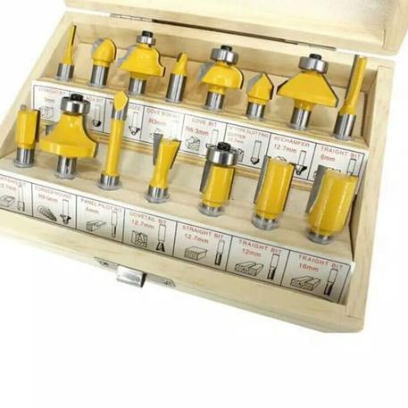 Mata profil Router bit set trimmer 1/4" wood milling cutter set 15pc