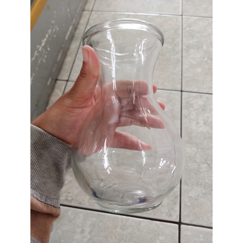 Vas Bunga Kaca Bulat Montok Bening Dmj17 Vase Vas Kaca Ikan Cupang Aquarium Mini Wadah Ikan Vase Can