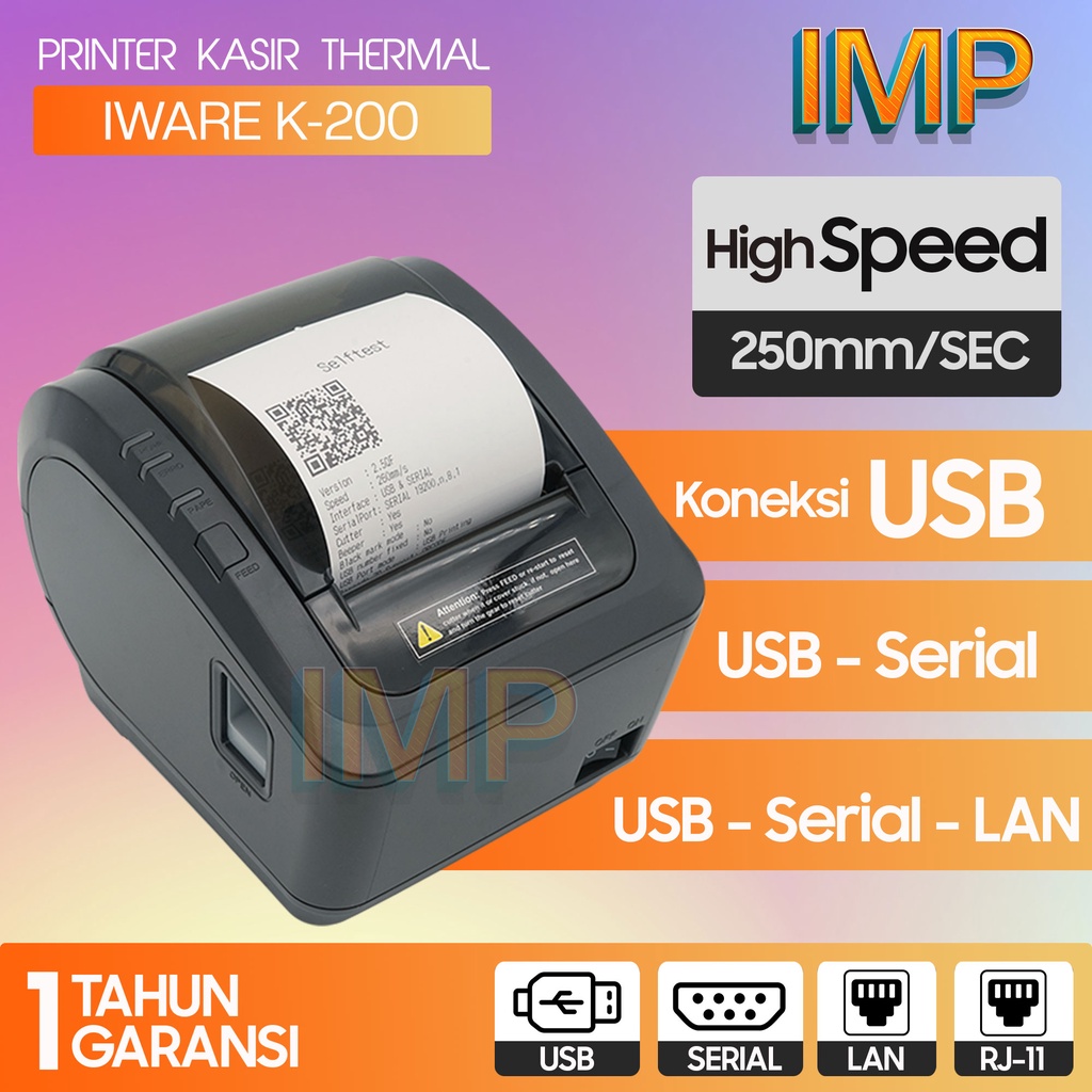 Jual Printer Thermal Kasir Mm Iware K Usb Usb Serial Usb Serial Lan Shopee Indonesia