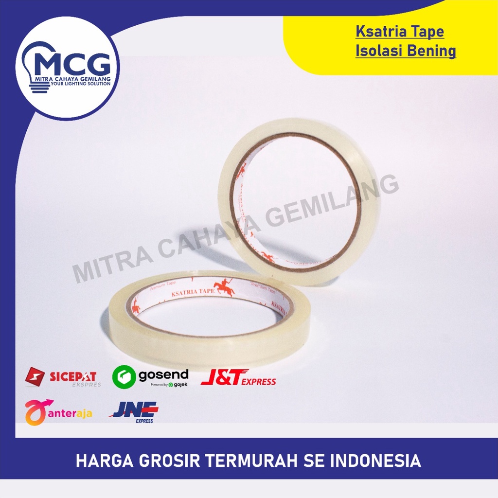 

Isolasi Bening KSATRIA Tape 12mm/24mm X 60Y