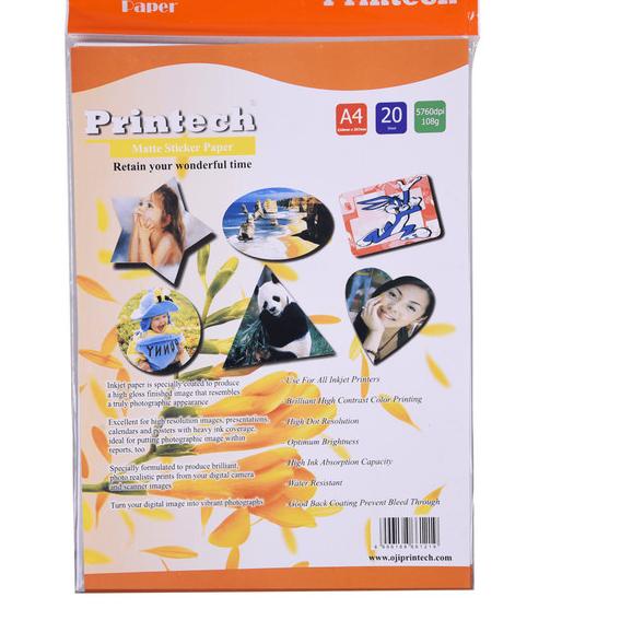 

Kertas Foto / Photo Paper Printech Matte Sticker Paper A4 108g