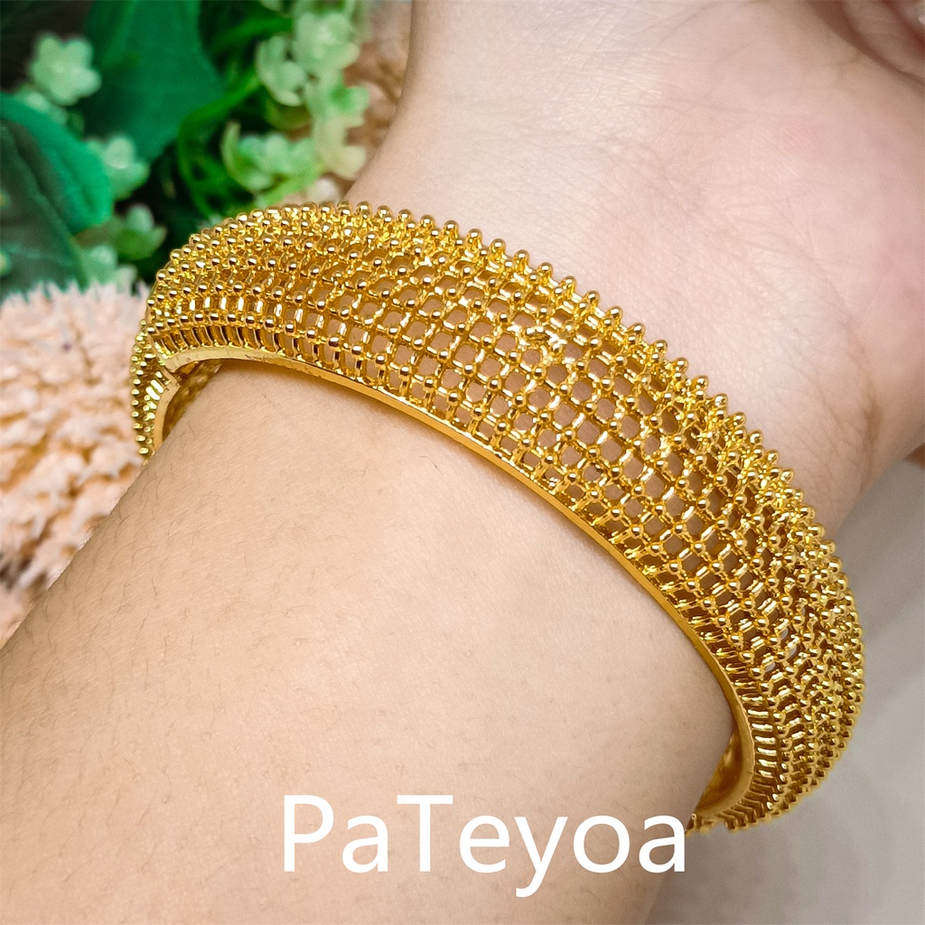Gelang Tangan Wanita Gelang Bangkok Titanium Gold Anti Karat Mewah Gelang Elegand