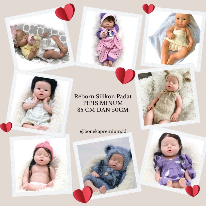 BONEKA REBORN Silikon padat seperti Bayi ASLI