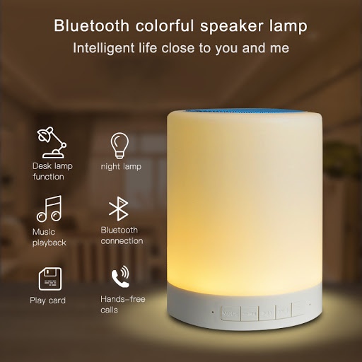 Speaker Bluetooh Lampu Tidur Led  Touch RGB Wireless Speaker Lampu LED Smart