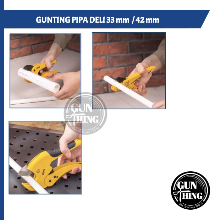 Gunting Pipa Deli - Pipe Cutter 33 /42 mm - Kuning