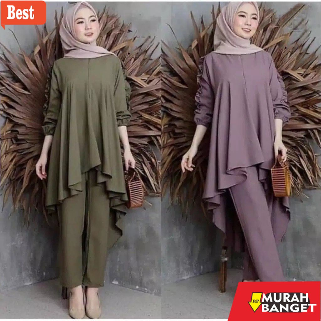 baju setelan wanita kekinian 2022 SADEWI ONE SET 2IN1 /SETELAN BAJU DAN CELANA