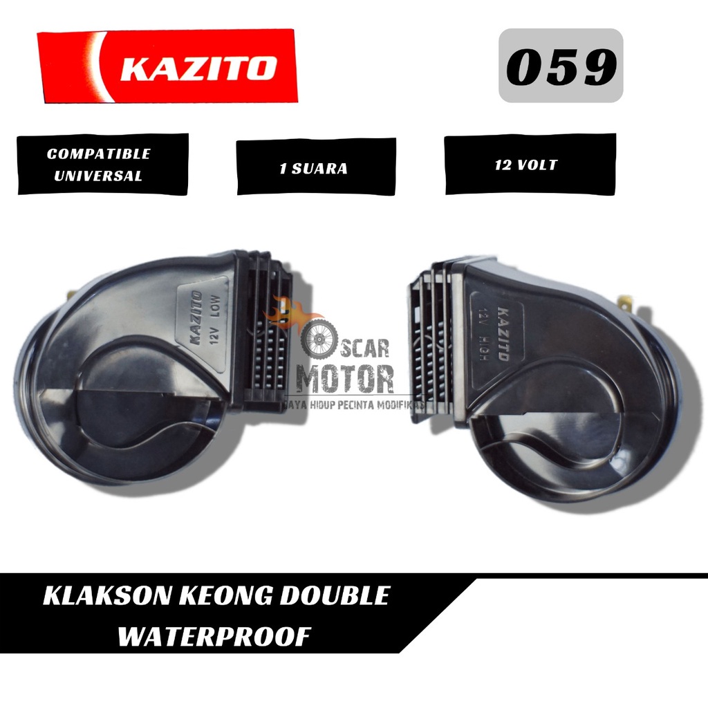 KLAKSON KEONG WATERPROF KAZITO TWINS WATERPROF KAZITO HORN TEROMPET DOUBLE UNIVERSAL   By Mega_Racing